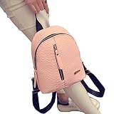 Eldori レザー リュック レディース マザーズバッグ 女性 バッグバックパック 旅行 ショルダーバッグ おしゃれデザイン 撥水 ママリュック 通勤 通学 (ピンク)