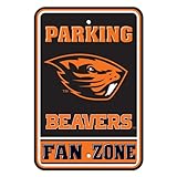 NCAA Oregon State Beaversプラスチック駐車場サイン、12 x 18インチ