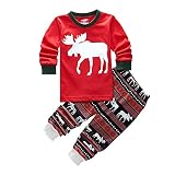 (ビモラ)VIMORA クリスマス トナカイ 子供服 雪花 ツーピース ストライプ 赤ちゃん コスチューム 男の子 女の子 寝相 衣装 着ぐるみ ベビー服 1歳~5歳 (100cm)