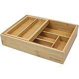 【天然素材】良木工房YOSHIKI 竹製 カトラリートレー 収納ケース 引き出し スライド式 キッチン 収納小物 キッチンツール 仕切り 抗菌 環境に優しい 竹 の整理ボックス YK-KFB1