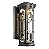 Kichler 49229ozled、Franceasi Cast Aluminumアウトドア壁取り付け用燭台照明LED、Oldeブロンズ 14-1/2-Inch 49226OZLED 1