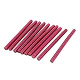 uxcell　グルースティックスティック　溶接棒　レッド　グリッターデザイン　7mm x 100mm　10個入り