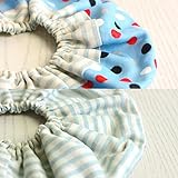 ◎日本製◎くるっと一周まんまるスタイ すぽっと被せるリバーシブル スタイ 綿100％ガーゼ素材 ファムベリー　オリジナルスタイ　ビブ (ブルードット)