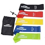 Soomloomエクササイズバンド 強度別5本セット 筋トレ ストレッチ ダイエット