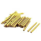 uxcell ホットグルースティック 7mm x 100mm クラフトモデル用 ゴールドトーングリッター 50個