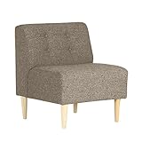 arne ソファ 一人掛け アームレス 日本製 完成品 Lunch 3×3 ファブリック ナチュラル脚 ブラウン