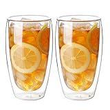 LuluLife グラス コップ ダブルウォールグラス パヴィーナ 400ml 2個セット