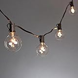 Gerson Everlasting Glow 92883 20 Count LED Patio Light Set with G40 Glass Covers, 19' [並行輸入品]