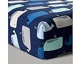 Fitted Crib Sheet By the Sea Whales- Cloud Island- Navy [並行輸入品]