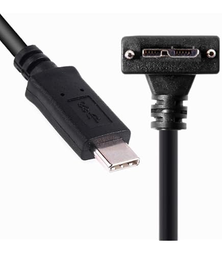 Amazon | CY USB 3.0 Aオスto Micro B左アングル90度ケーブルと