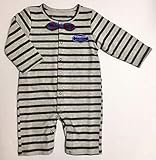 Bijoux & Bee(ビジュー&ビー) キモウボーダー前開きロンパース<日本製> グレー M(70-80cm)