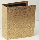 フォトアルバムブラックゴールド200写真4 " x6 "ウェディング、ベビーフォト、ハンドメイド紙Eco Friendly、9.9 CM x 23.5 "インチ、Dリングメモ型領域ゴールドフォトブラッ