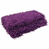 (アイム)iiniim　新生児　ベビー　百日記念写真　ケット　赤ちゃん　満月　ブランケット　偽毛布　写真　小道具　背景毛布　ロング　敷物　10色 パープル ワンサイズ