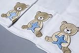 Sweet Dreams home- 100 %ペルーピマコットンベビーCrip寝具セットサテン地リネン刺繍ベアブルースター、600-threadカウント、抗菌テクノロジー、thermo-intell