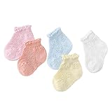 5パック幼児幼児コットン通気性メッシュ薄い靴下スマイルパターン2-4 Y