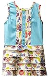 オリガニー トロピカル フルーツ ピンタック ティアード フリル プリント ドレス ライトブルー 6歳 (並行輸入)