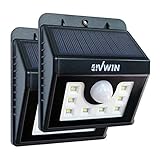 4VWIN ソーラーセンサーライト太陽光発電の省エネルギー庭、ガレージ、エレベーター、壁のための屋外照明 (２パッケージ)