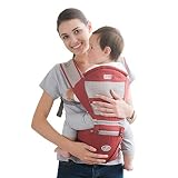 ベビー抱っこひも ベビーキャリア 抱っこ纽 通気 腰付き腰掛け お母さんの負担を軽減する 新生児 赤ちゃん Aiebao (赤い)