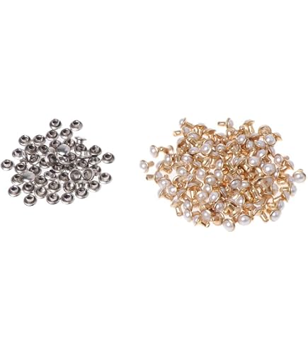 GORGECRAFT 100 Sets 6mm White Pearl Rivets With Pins - Plastic Decorative Studs For Clothing, Bags, DIY Crafts - View #7