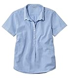 L.L.Bean(エルエルビーン) ウィメンズ バケーションランド・シアサッカー・シャツ ポップオーバー 半袖 ストライプ ジャパン・フィット Lサイズ Bright Capri ブルー １００００４２４３８