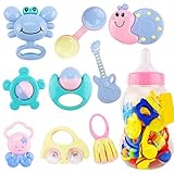 nurbo 9ピース新生児幼児赤ちゃんGirl BoyおもちゃRattles Developmental Musical Toy Set with Feeding Bottle