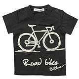 《初夏盛夏対応》 BateauBleue(バトーブルー) 天竺自転車Pt半袖Tシャツ 110cm/Bk NO.AH-1751305