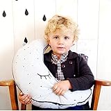 hiltow Lovely Glowing Moonクッション枕光ソファクッションスーパーソフト安全コットンMadeガールフレンド誕生日ギフト子供用ナイトライト枕クリスマスPresents (月)