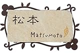 [表札辞典カタログ掲載] タイル+ステンレス飾り枠表札　レイチェ-02　★名入れ文字のみ変更可