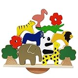 Lewo木製動物Stacking Blocks Balancing Games Playset Montessoriおもちゃfor Toddlers