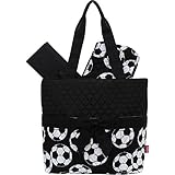 Beautiful Soocer Ball Print Quilted 3pc set Diaper Bag by NGIL [並行輸入品]