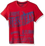 GUESS Little Boys' Short Sleeve Guess Jeans Graphic T-Shirt Rebelle Red 5 [並行輸入品]