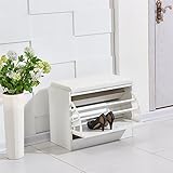 OSPI シューズラック　靴箱　ベンチ　靴収納　フラップ　扉　1段　ホワイト　幅60