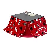 ワイエムワールド 1年中使えるカジュアル こたつ アベル / 省スペース こたつ掛布団 ファミーユ セット 【カラー：ねこ】 00-ckt-75-set