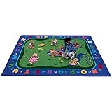 Joy Carpets Kid Essentials Early Childhood Teddy Bear Playground Rug Multicolored 5'4 x 7'8 [並行輸入品]