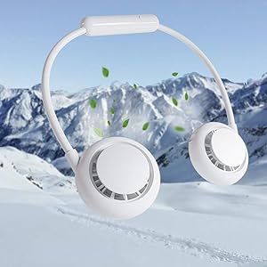 首掛け扇風機 小型 携帯扇風機 【2020最新版 2600mAh 大容量】 ポータブル 収納便利 ハンズフリー 扇風機 USB 充電式 強力 6時間連続使用 風量3段階調節 14枚羽根 360°角度調整 両手解放 首掛け 扇風機 遠足 スポーツ観戦 アウトドア 熱中症対策 ホワイト