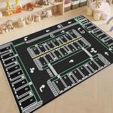 NICE FIVE 遊びマット 子供ゲームパッド 数字柄 道路交通 プレイマット カーペット 防音 防汚 洗える 抗皺不熱 防水 床暖房対応 ベビーや子供の部屋 早期教育 寝室 保育園 幼稚園 床暖房対応 (120*160cm,D)