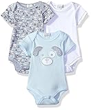 Quiltex Baby Boys' Bodysuit Pack of 3 Blue 3/6 [並行輸入品]