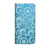 mitas Disney Mobile DM009SH ケース 手帳型 ベルトなし サークル柄 ブルー (275)NB-0125-BU/DM009SH