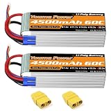 22.2Vリポバッテリー3300mAh、リポ6Sバッテリー50CディーンズTプラグfor RC飛行機RCヘリコプターRCクアドコプタードローン車のトラックボートモデル（2パック）