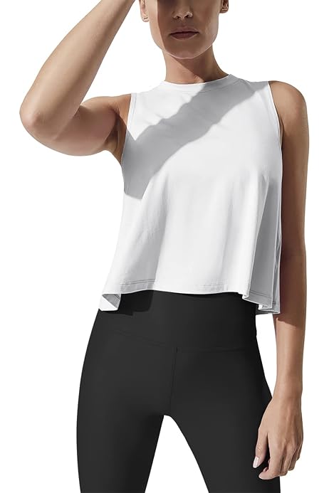 Muscle Tank Flowy Cropped Workout Tops 