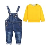 「Chamel」子供服 Tシャツ スウェット 長袖 キッズ 女の子 男の子 オーバーオール ボーイズ 秋冬 長パンツ 上下 2点セット キュート 厚手 裏起毛 暖かい かわいい ミニオン風 2~9歳