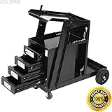 colibrox -- 4引き出しキャビネット溶接溶接機カートプラズマカッタータンクストレージMig Tig Arc New。溶接カートのdrawers. Professional溶接cart.溶接カ