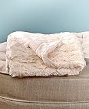 Faux Fur Sherpa Backed Baby Blanket (Ivory) by GetSet2Save