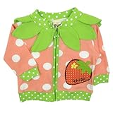 2014春新作 【FRUITS FARM】 へた風襟＆ポケット付きみずたま柄ジャケット