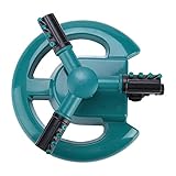 360°3ノズル回転ウォータースプリンクラーガーデン給水アクセサリー3アームノズル大規模なカバレッジのための灌漑システム (緑)