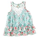 Baby Sara ベビーサラ レースモチーフ付きフラワーシフォンチュニック 18M ブルー bsss1405-01