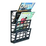 Safco Products 4660BL Grid Magazine Rack, 3 Pocket, Black