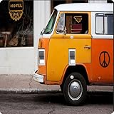 Rikki Knight Vintage Orange Volkswagen Beetle Van Design Double Toggle Light Switch Plate [並行輸入品]