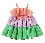 Caldia (カルディア) ベビー ギンガム 切替 2WAY ワンピ ＆ スカート 赤ちゃん ベビー服 子供服 女の子 90㎝ オレンジ 50417