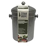 High Qualityed Iron Steel Kitchen Compost Bin 1.3 Gallon, with Charcoal Filter Lid ・E・E Cedar Grove